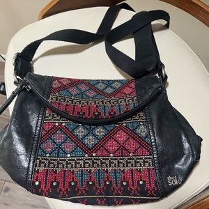The Sak embroidered leather crossbody bag purse
